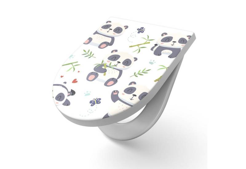 DEQORI WC-Sitz 'Die Bambusfreunde', WC Toilettensitz bedruckt Klobrille Toilettendeckel Motiv WC-Brille DEQORI WC-Sitz 'Die Bambusfreunde', WC Toilettensitz bedruckt Klobrille Toilettendeckel Motiv WC-Brille von DEQORI