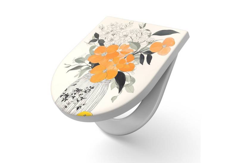 DEQORI WC-Sitz 'Die gezeichnete Vase', WC Toilettensitz bedruckt Klobrille Toilettendeckel Motiv WC-Brille DEQORI WC-Sitz 'Die gezeichnete Vase', WC Toilettensitz bedruckt Klobrille Toilettendeckel Motiv WC-Brille von DEQORI