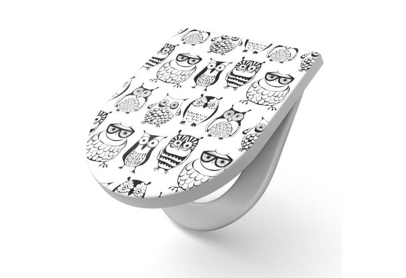 DEQORI WC-Sitz 'Die lustige Eulenbande', WC Toilettensitz bedruckt Klobrille Toilettendeckel Motiv WC-Brille DEQORI WC-Sitz 'Die lustige Eulenbande', WC Toilettensitz bedruckt Klobrille Toilettendeckel Motiv WC-Brille von DEQORI