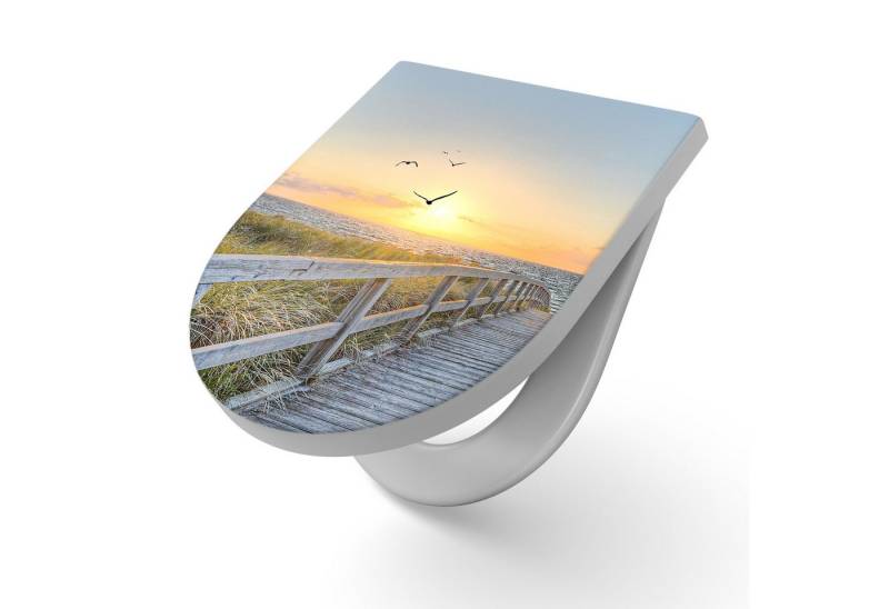 DEQORI WC-Sitz 'Dünenweg zum Meer', WC Toilettensitz bedruckt Klobrille Toilettendeckel Motiv WC-Brille von DEQORI