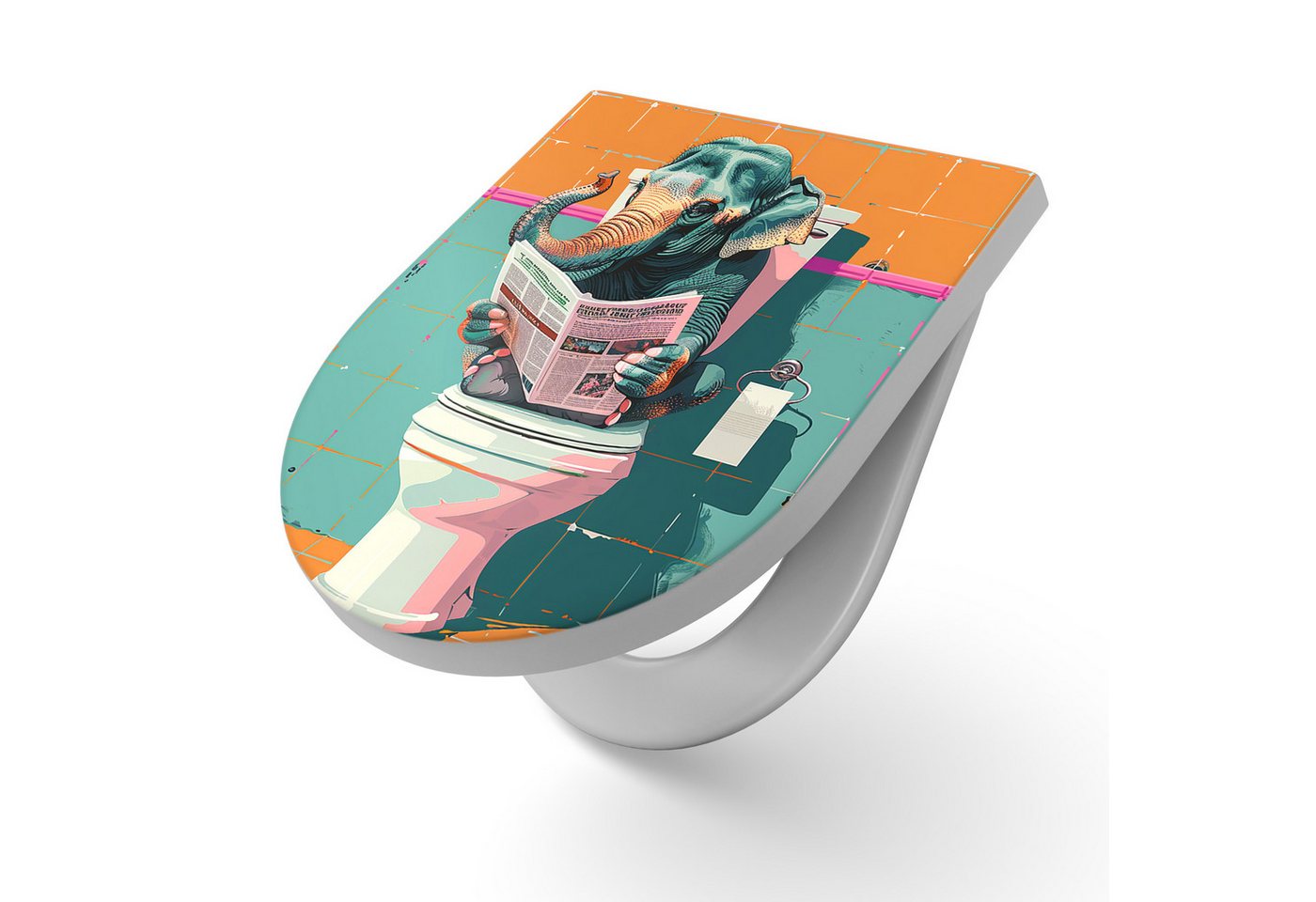 DEQORI WC-Sitz 'Elefant macht Druck', WC Toilettensitz bedruckt Klobrille Toilettendeckel Motiv WC-Brille DEQORI WC-Sitz 'Elefant macht Druck', WC Toilettensitz bedruckt Klobrille Toilettendeckel Motiv WC-Brille von DEQORI