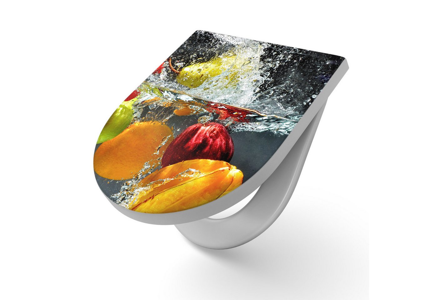 DEQORI WC-Sitz 'Gemischtes Obst im Wasser', WC Toilettensitz bedruckt Klobrille Toilettendeckel Motiv WC-Brille DEQORI WC-Sitz 'Gemischtes Obst im Wasser', WC Toilettensitz bedruckt Klobrille Toilettendeckel Motiv WC-Brille von DEQORI