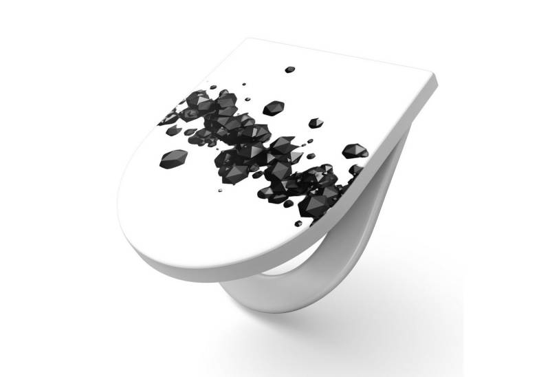 DEQORI WC-Sitz 'Geometrische Kometen', WC Toilettensitz bedruckt Klobrille Toilettendeckel Motiv WC-Brille von DEQORI