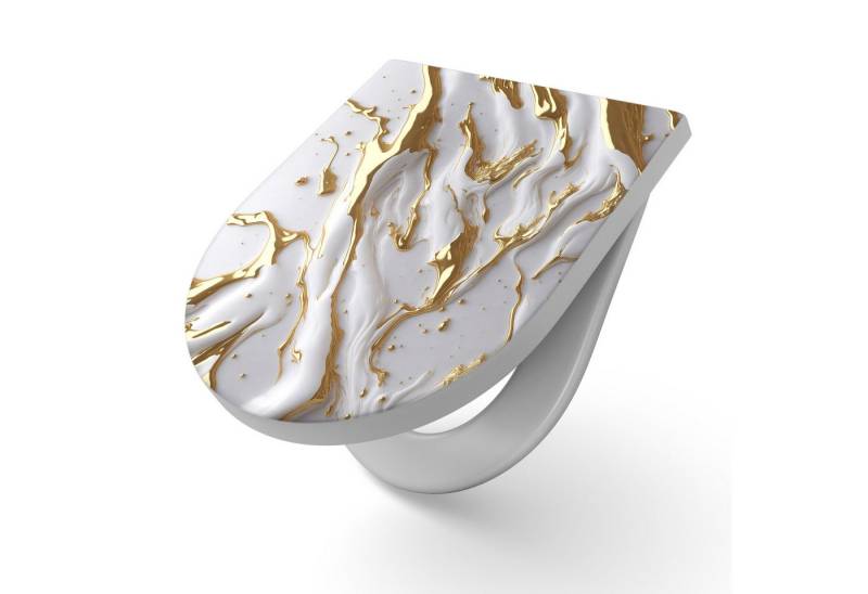 DEQORI WC-Sitz 'Goldene Fließkraft', WC Toilettensitz bedruckt Klobrille Toilettendeckel Motiv WC-Brille DEQORI WC-Sitz 'Goldene Fließkraft', WC Toilettensitz bedruckt Klobrille Toilettendeckel Motiv WC-Brille von DEQORI