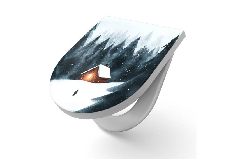 DEQORI WC-Sitz 'Heimkehr durch den Schnee', WC Toilettensitz bedruckt Klobrille Toilettendeckel Motiv WC-Brille DEQORI WC-Sitz 'Heimkehr durch den Schnee', WC Toilettensitz bedruckt Klobrille Toilettendeckel Motiv WC-Brille von DEQORI