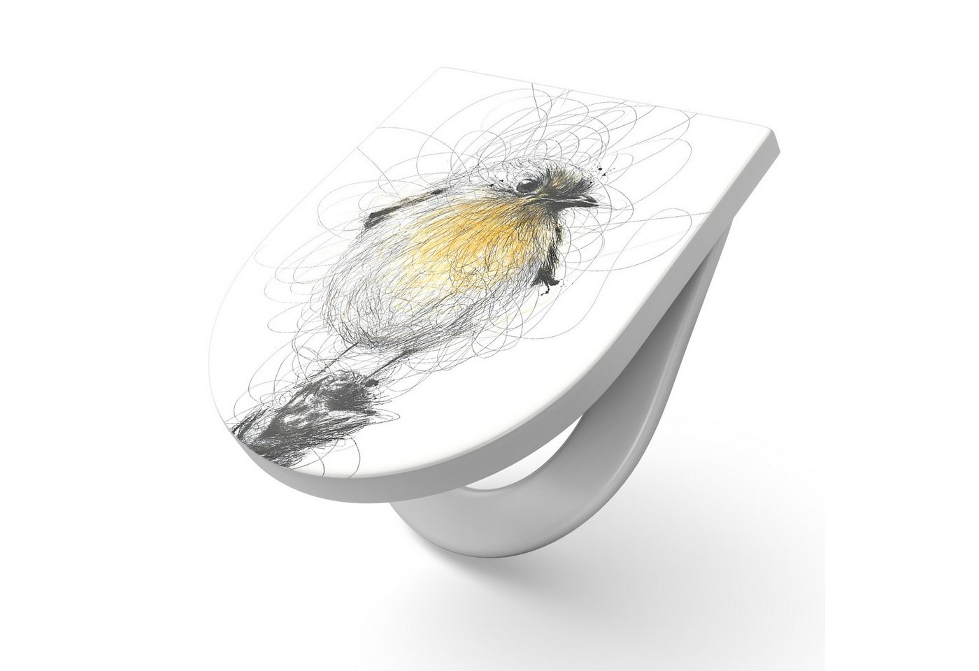 DEQORI WC-Sitz 'Kleiner Skizzenvogel', WC Toilettensitz bedruckt Klobrille Toilettendeckel Motiv WC-Brille DEQORI WC-Sitz 'Kleiner Skizzenvogel', WC Toilettensitz bedruckt Klobrille Toilettendeckel Motiv WC-Brille von DEQORI