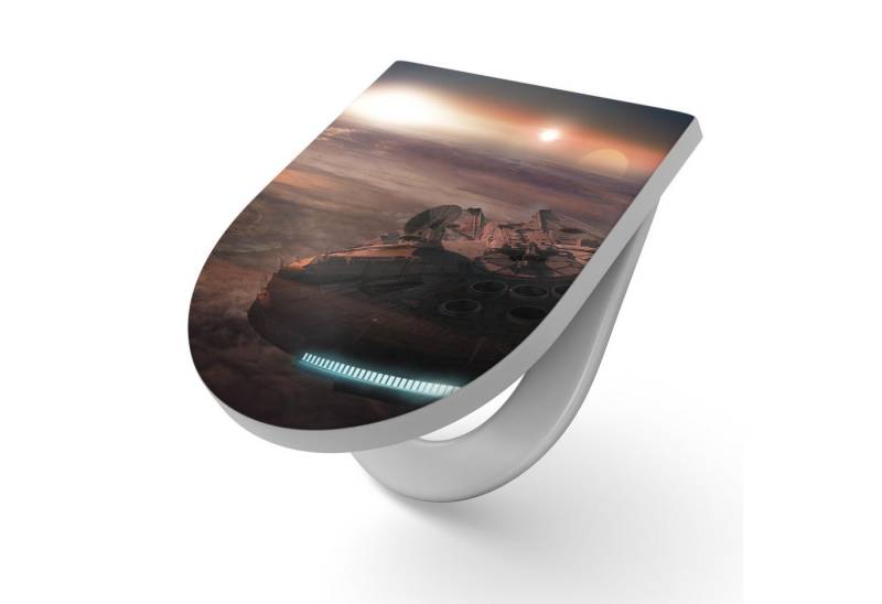 DEQORI WC-Sitz 'Millennium Falcon Dunkel', WC Toilettensitz bedruckt Klobrille Toilettendeckel Motiv WC-Brille DEQORI WC-Sitz 'Millennium Falcon Dunkel', WC Toilettensitz bedruckt Klobrille Toilettendeckel Motiv WC-Brille von DEQORI