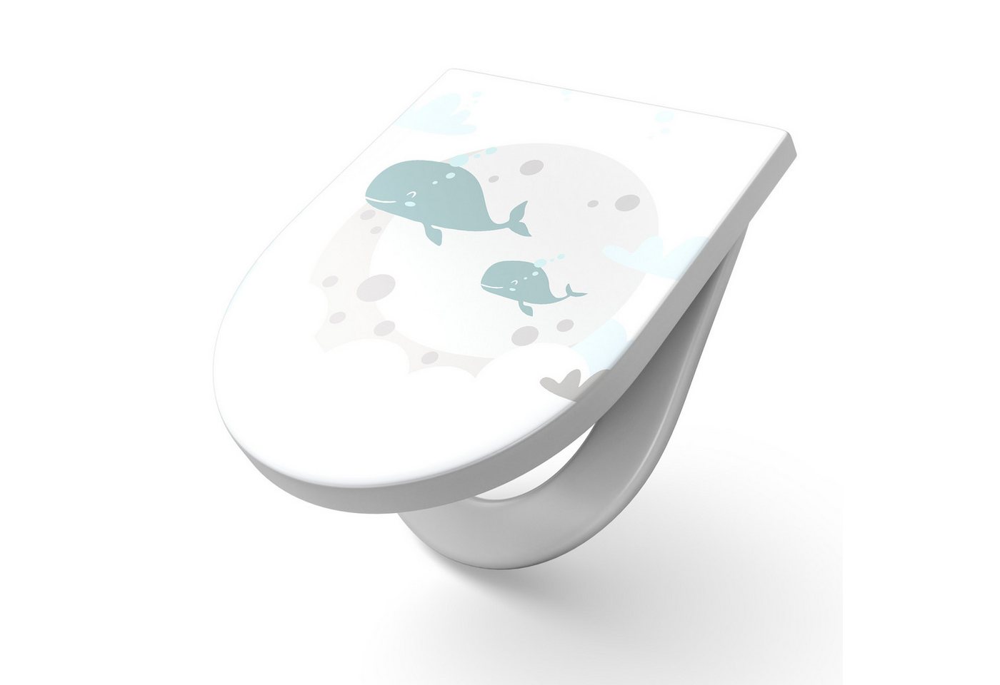 DEQORI WC-Sitz 'Mondreise mit Walen', WC Toilettensitz bedruckt Klobrille Toilettendeckel Motiv WC-Brille DEQORI WC-Sitz 'Mondreise mit Walen', WC Toilettensitz bedruckt Klobrille Toilettendeckel Motiv WC-Brille von DEQORI