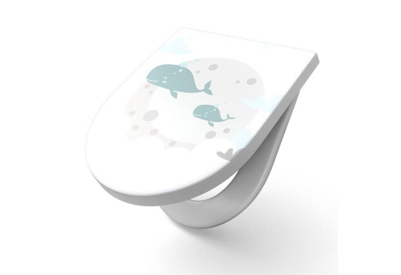 DEQORI WC-Sitz 'Mondreise mit Walen', WC Toilettensitz bedruckt Klobrille Toilettendeckel Motiv WC-Brille DEQORI WC-Sitz 'Mondreise mit Walen', WC Toilettensitz bedruckt Klobrille Toilettendeckel Motiv WC-Brille von DEQORI