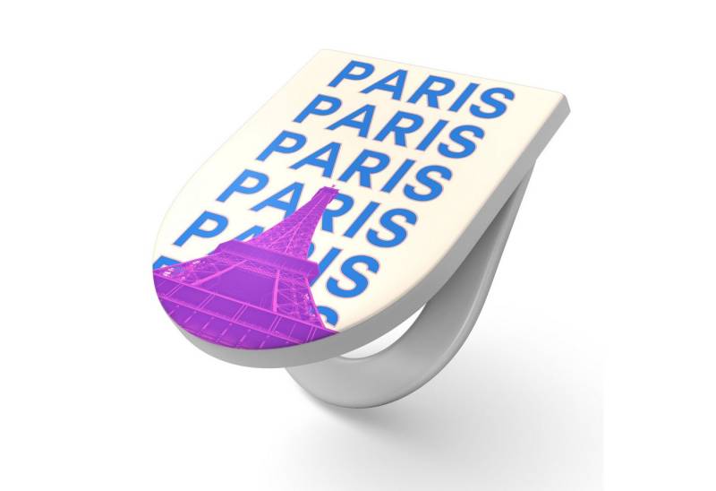 DEQORI WC-Sitz 'Paris Calling', WC Toilettensitz bedruckt Klobrille Toilettendeckel Motiv WC-Brille von DEQORI