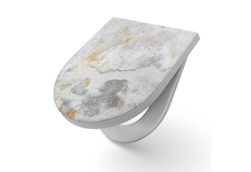 DEQORI WC-Sitz 'Pastellfarbener Putz', WC Toilettensitz bedruckt Klobrille Toilettendeckel Motiv WC-Brille von DEQORI