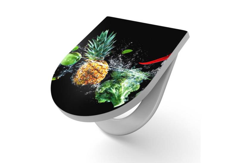DEQORI WC-Sitz 'Sauberes Obst und Gemüse', WC Toilettensitz bedruckt Klobrille Toilettendeckel Motiv WC-Brille von DEQORI