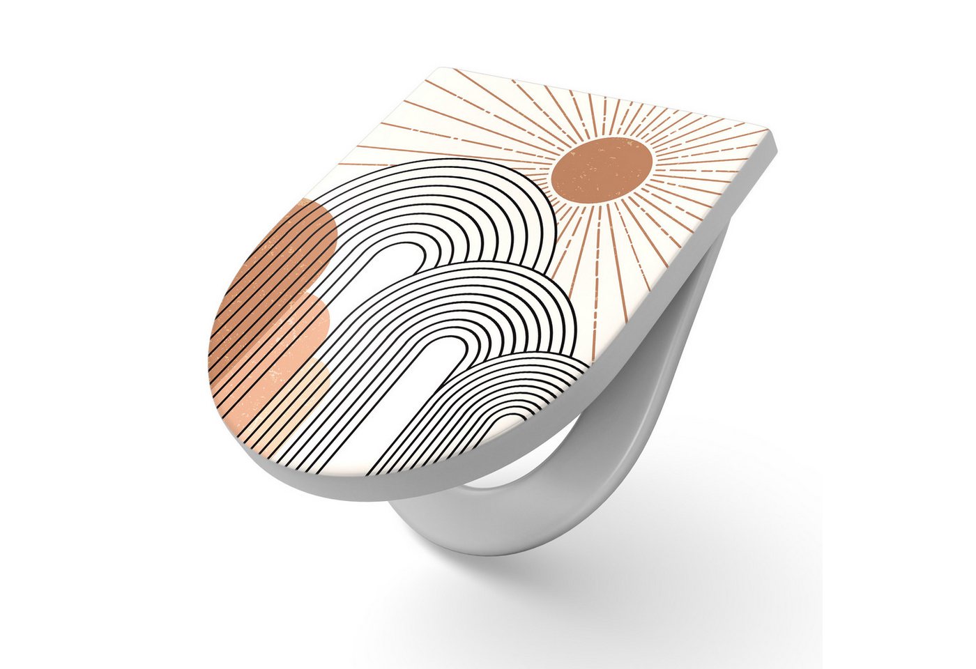 DEQORI WC-Sitz 'Sonnenlinien', WC Toilettensitz bedruckt Klobrille Toilettendeckel Motiv WC-Brille DEQORI WC-Sitz 'Sonnenlinien', WC Toilettensitz bedruckt Klobrille Toilettendeckel Motiv WC-Brille von DEQORI