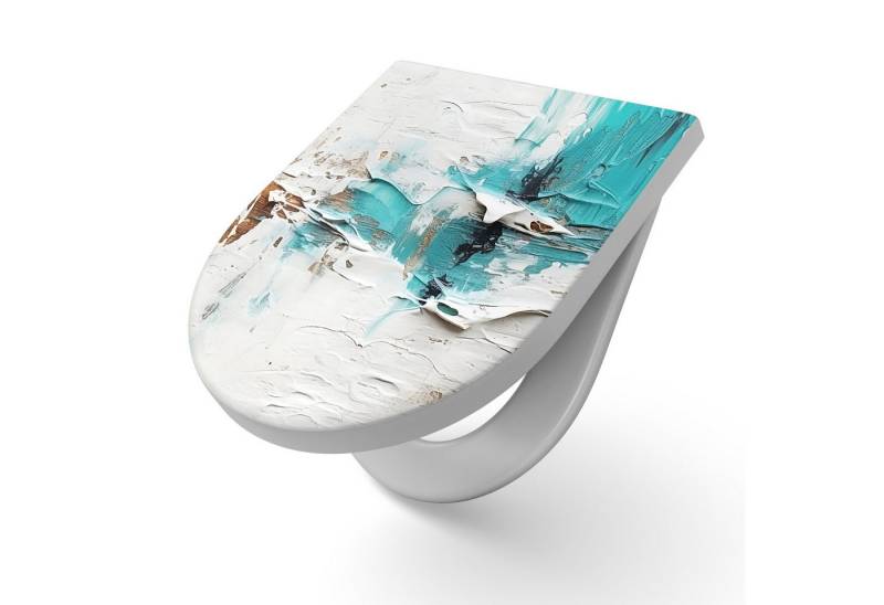 DEQORI WC-Sitz 'Spachtelgewitter', WC Toilettensitz bedruckt Klobrille Toilettendeckel Motiv WC-Brille von DEQORI