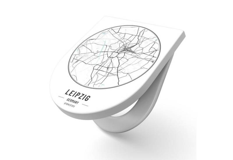 DEQORI WC-Sitz 'Stadtplan Leipzig', WC Toilettensitz bedruckt Klobrille Toilettendeckel Motiv WC-Brille DEQORI WC-Sitz 'Stadtplan Leipzig', WC Toilettensitz bedruckt Klobrille Toilettendeckel Motiv WC-Brille von DEQORI