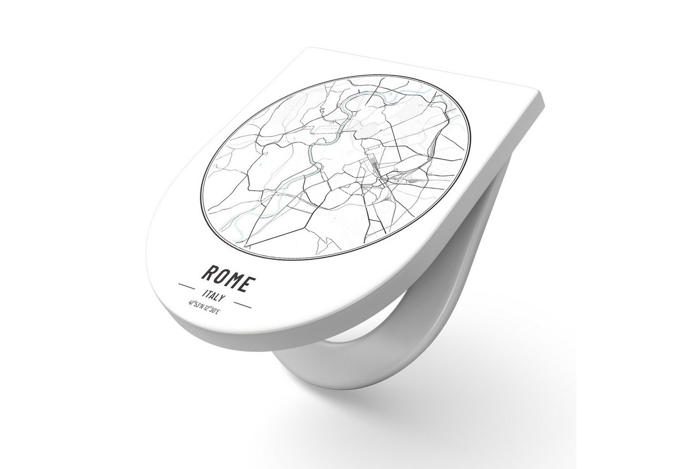 DEQORI WC-Sitz 'Stadtplan Rome', WC Toilettensitz bedruckt Klobrille Toilettendeckel Motiv WC-Brille DEQORI WC-Sitz 'Stadtplan Rome', WC Toilettensitz bedruckt Klobrille Toilettendeckel Motiv WC-Brille von DEQORI