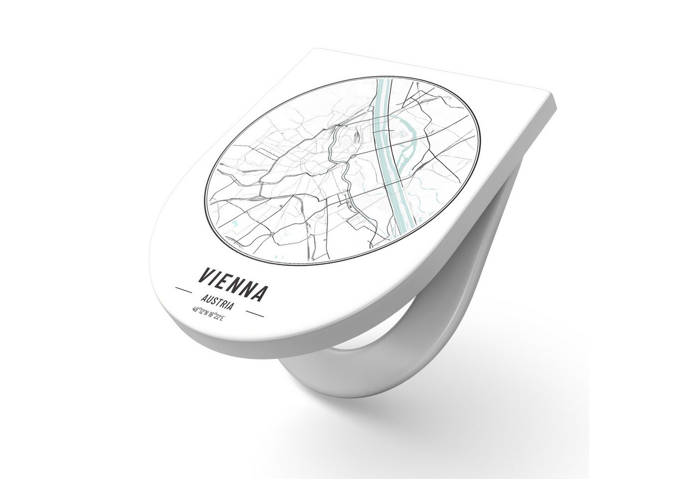 DEQORI WC-Sitz 'Stadtplan Wien', WC Toilettensitz bedruckt Klobrille Toilettendeckel Motiv WC-Brille DEQORI WC-Sitz 'Stadtplan Wien', WC Toilettensitz bedruckt Klobrille Toilettendeckel Motiv WC-Brille von DEQORI