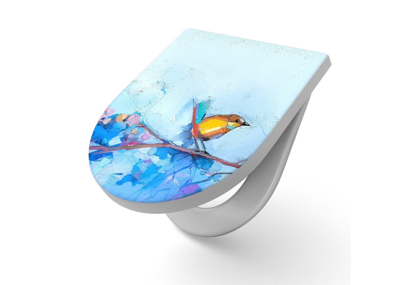 DEQORI WC-Sitz 'Vier Vögel auf Ast', WC Toilettensitz bedruckt Klobrille Toilettendeckel Motiv WC-Brille DEQORI WC-Sitz 'Vier Vögel auf Ast', WC Toilettensitz bedruckt Klobrille Toilettendeckel Motiv WC-Brille von DEQORI