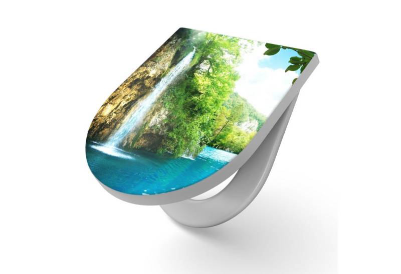 DEQORI WC-Sitz 'Wasserfall im grünen Wald', WC Toilettensitz bedruckt Klobrille Toilettendeckel Motiv WC-Brille DEQORI WC-Sitz 'Wasserfall im grünen Wald', WC Toilettensitz bedruckt Klobrille Toilettendeckel Motiv WC-Brille von DEQORI