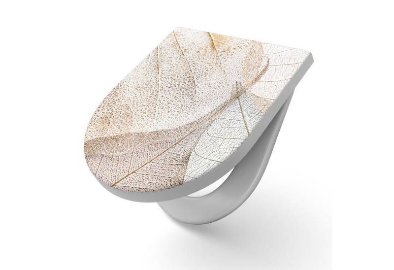 DEQORI WC-Sitz 'Zarte Blattstrukturen', WC Toilettensitz bedruckt Klobrille Toilettendeckel Motiv WC-Brille DEQORI WC-Sitz 'Zarte Blattstrukturen', WC Toilettensitz bedruckt Klobrille Toilettendeckel Motiv WC-Brille von DEQORI