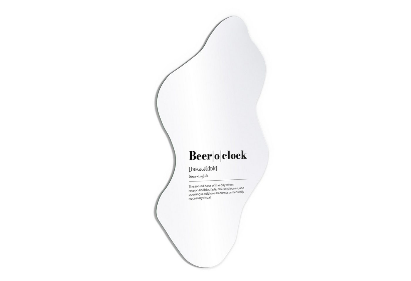 DEQORI Wandspiegel 'Beer o'clock - Definition', Spiegel organisch geformt selbstklebend Wand Wohnzimmer Flur groß XXL DEQORI Wandspiegel 'Beer o'clock - Definition', Spiegel organisch geformt selbstklebend Wand Wohnzimmer Flur groß XXL von DEQORI