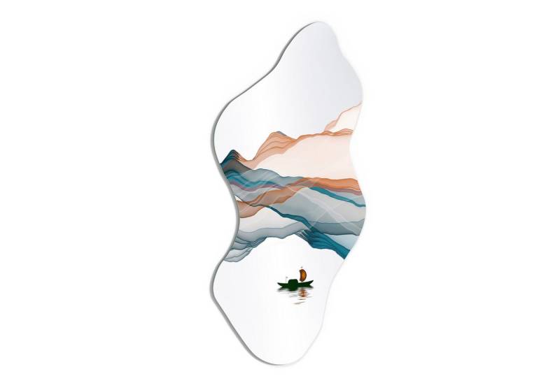 DEQORI Wandspiegel 'Berglandschaft ', Spiegel organisch geformt selbstklebend Wand Wohnzimmer Flur groß XXL von DEQORI