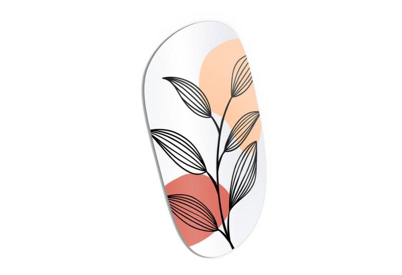 DEQORI Wandspiegel 'Blatt in Balance', Spiegel organisch geformt selbstklebend Wand Wohnzimmer Flur groß XXL von DEQORI