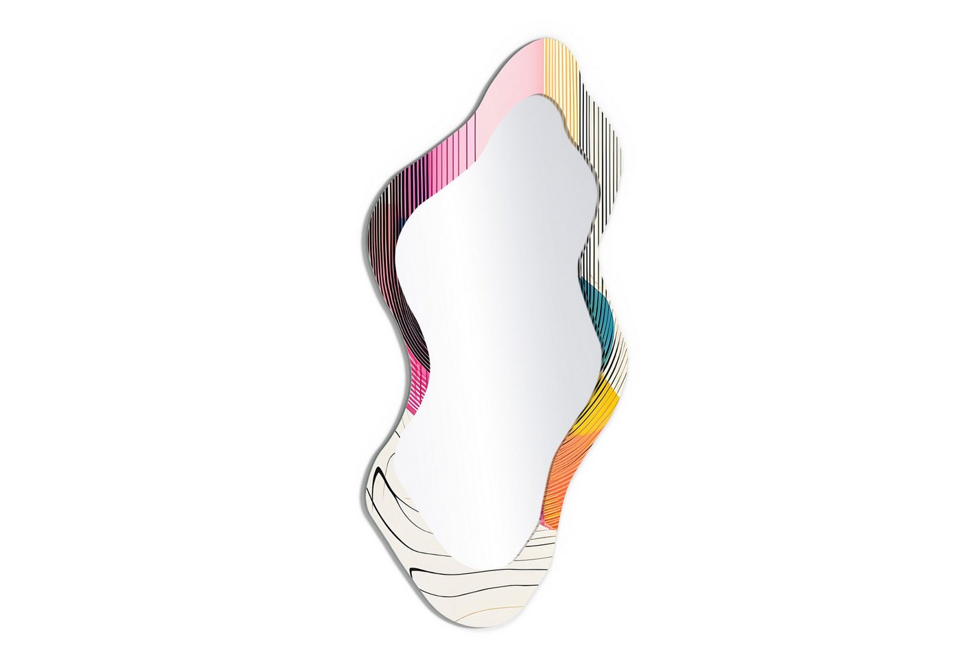 DEQORI Wandspiegel 'Bunte Linienenergie', Spiegel organisch geformt selbstklebend Wand Wohnzimmer Flur groß XXL DEQORI Wandspiegel 'Bunte Linienenergie', Spiegel organisch geformt selbstklebend Wand Wohnzimmer Flur groß XXL von DEQORI