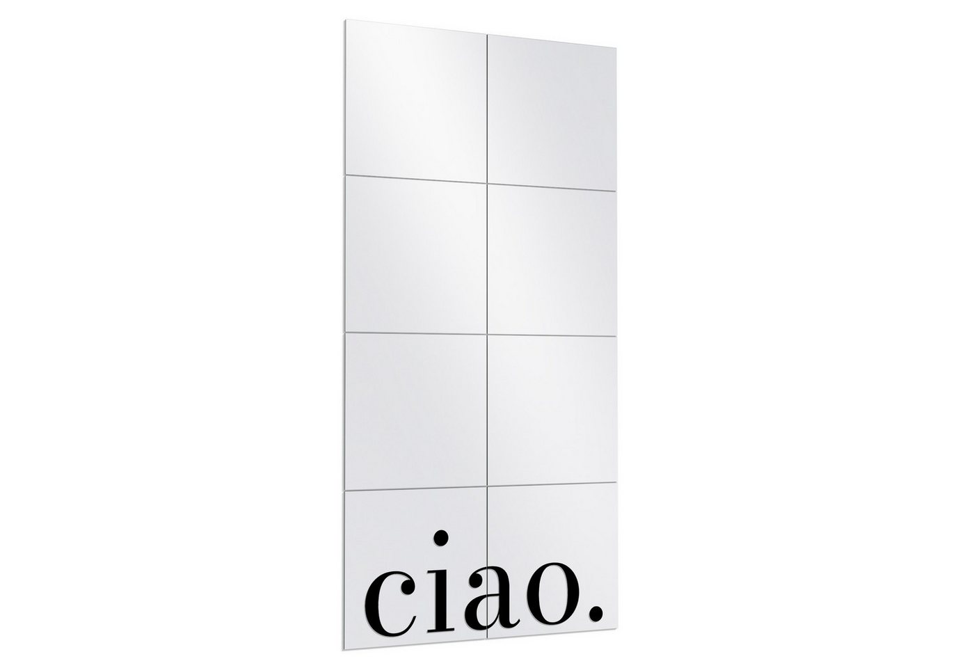 DEQORI Wandspiegel 'Ciao - Schriftzug', Spiegelfliesen Puzzle Wand Spiegel Wohnzimmer Spiegelwand Flur groß DEQORI Wandspiegel 'Ciao - Schriftzug', Spiegelfliesen Puzzle Wand Spiegel Wohnzimmer Spiegelwand Flur groß von DEQORI