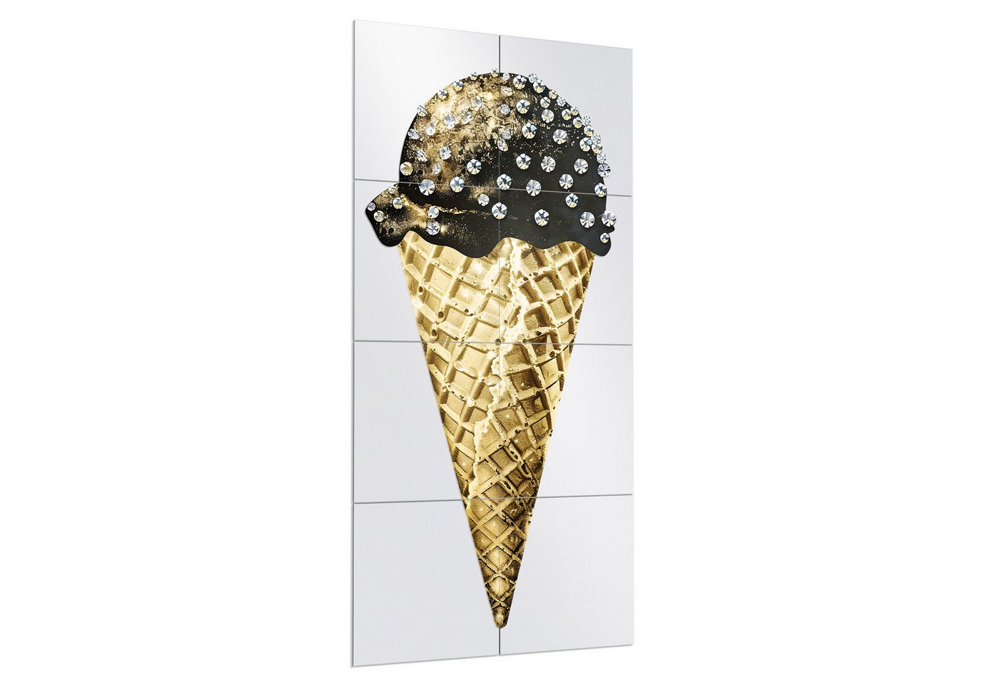 DEQORI Wandspiegel 'Diamanten & Goldcreme', Spiegelfliesen Puzzle Wand Spiegel Wohnzimmer Spiegelwand Flur groß DEQORI Wandspiegel 'Diamanten & Goldcreme', Spiegelfliesen Puzzle Wand Spiegel Wohnzimmer Spiegelwand Flur groß von DEQORI