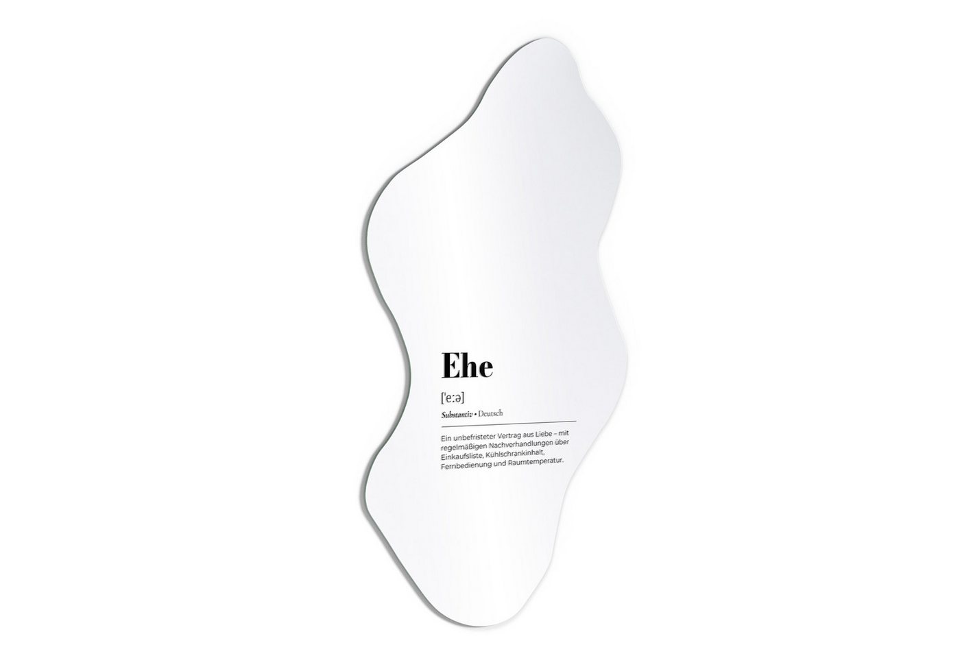 DEQORI Wandspiegel 'Ehe - Definition', Spiegel organisch geformt selbstklebend Wand Wohnzimmer Flur groß XXL DEQORI Wandspiegel 'Ehe - Definition', Spiegel organisch geformt selbstklebend Wand Wohnzimmer Flur groß XXL von DEQORI