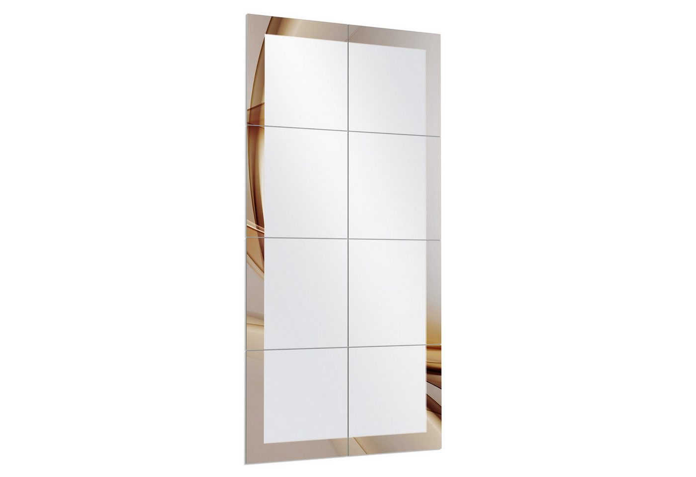 DEQORI Wandspiegel 'Elegante Goldene Wellen', Spiegelfliesen Puzzle Wand Spiegel Wohnzimmer Spiegelwand Flur groß DEQORI Wandspiegel 'Elegante Goldene Wellen', Spiegelfliesen Puzzle Wand Spiegel Wohnzimmer Spiegelwand Flur groß von DEQORI