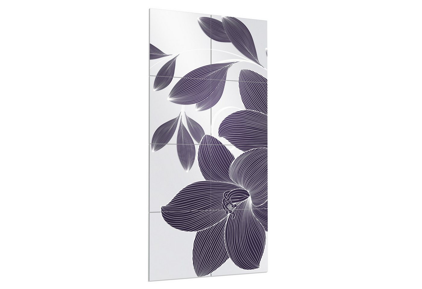 DEQORI Wandspiegel 'Elegante Liliengrafik', Spiegelfliesen Puzzle Wand Spiegel Wohnzimmer Spiegelwand Flur groß DEQORI Wandspiegel 'Elegante Liliengrafik', Spiegelfliesen Puzzle Wand Spiegel Wohnzimmer Spiegelwand Flur groß von DEQORI