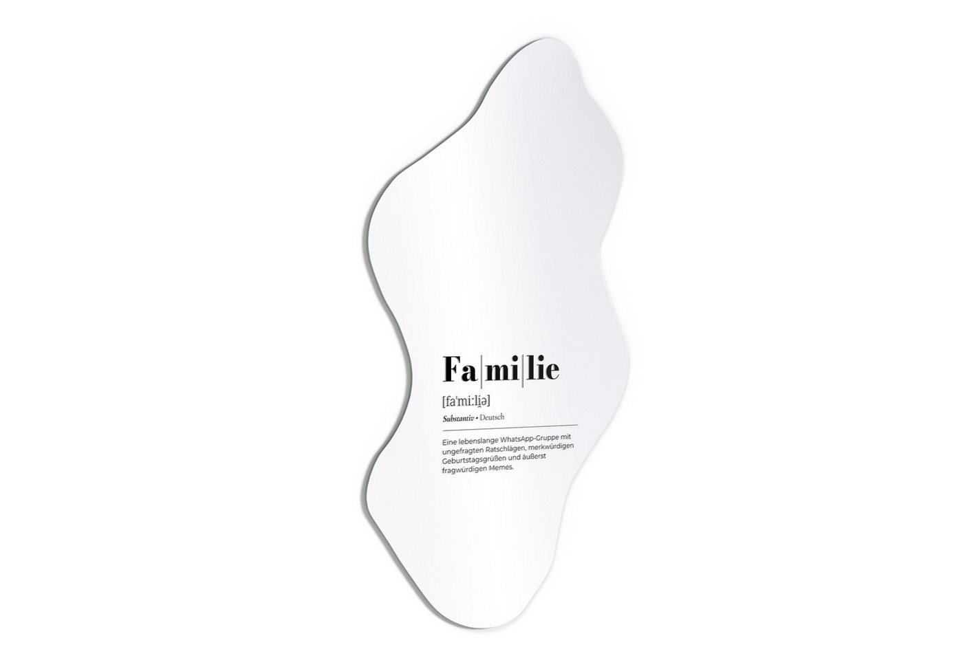 DEQORI Wandspiegel 'Familie - Definition', Spiegel organisch geformt selbstklebend Wand Wohnzimmer Flur groß XXL DEQORI Wandspiegel 'Familie - Definition', Spiegel organisch geformt selbstklebend Wand Wohnzimmer Flur groß XXL von DEQORI