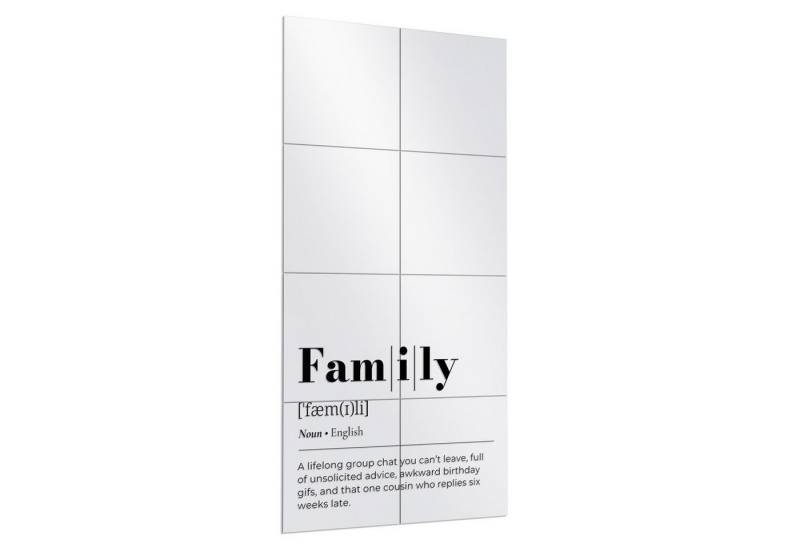 DEQORI Wandspiegel 'Family - Definition', Spiegelfliesen Puzzle Wand Spiegel Wohnzimmer Spiegelwand Flur groß DEQORI Wandspiegel 'Family - Definition', Spiegelfliesen Puzzle Wand Spiegel Wohnzimmer Spiegelwand Flur groß von DEQORI
