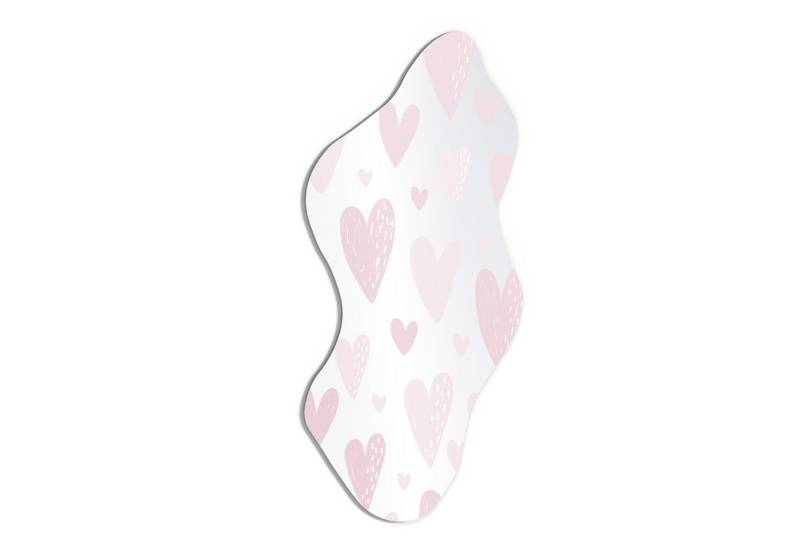 DEQORI Wandspiegel 'Herz an Herz', Spiegel organisch geformt selbstklebend Wand Wohnzimmer Flur groß XXL von DEQORI