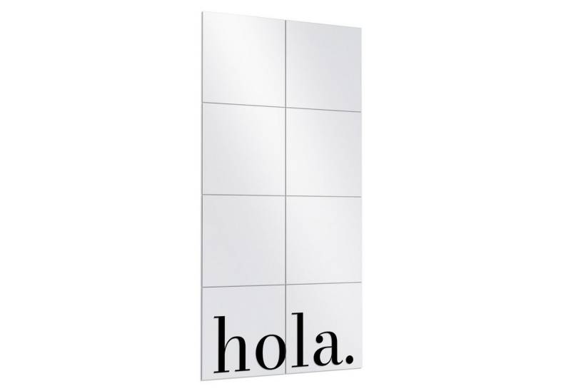 DEQORI Wandspiegel 'Hola - Schriftzug', Spiegelfliesen Puzzle Wand Spiegel Wohnzimmer Spiegelwand Flur groß DEQORI Wandspiegel 'Hola - Schriftzug', Spiegelfliesen Puzzle Wand Spiegel Wohnzimmer Spiegelwand Flur groß von DEQORI