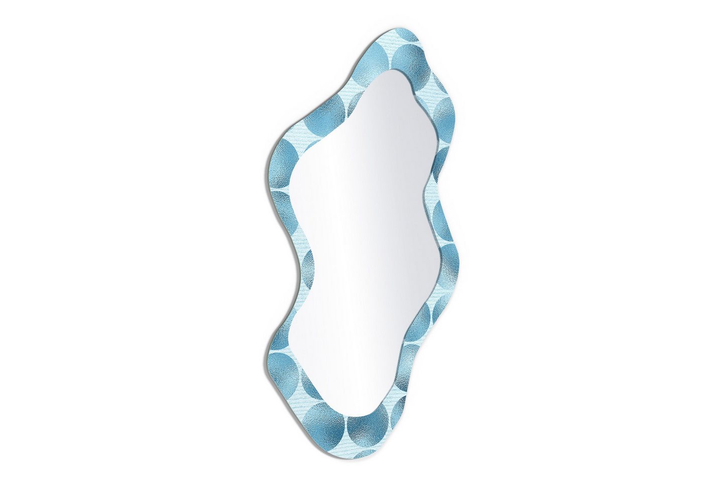 DEQORI Wandspiegel 'Kreisstruktur in Eisblau', Spiegel organisch geformt selbstklebend Wand Wohnzimmer Flur groß XXL DEQORI Wandspiegel 'Kreisstruktur in Eisblau', Spiegel organisch geformt selbstklebend Wand Wohnzimmer Flur groß XXL von DEQORI
