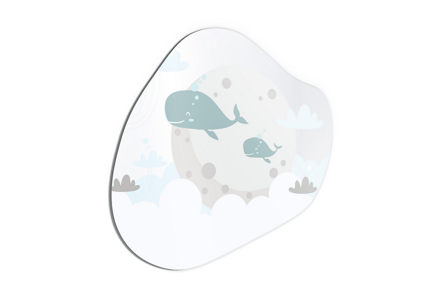 DEQORI Wandspiegel 'Mondreise mit Walen', Spiegel organisch geformt selbstklebend Wand Wohnzimmer Flur groß XXL DEQORI Wandspiegel 'Mondreise mit Walen', Spiegel organisch geformt selbstklebend Wand Wohnzimmer Flur groß XXL von DEQORI
