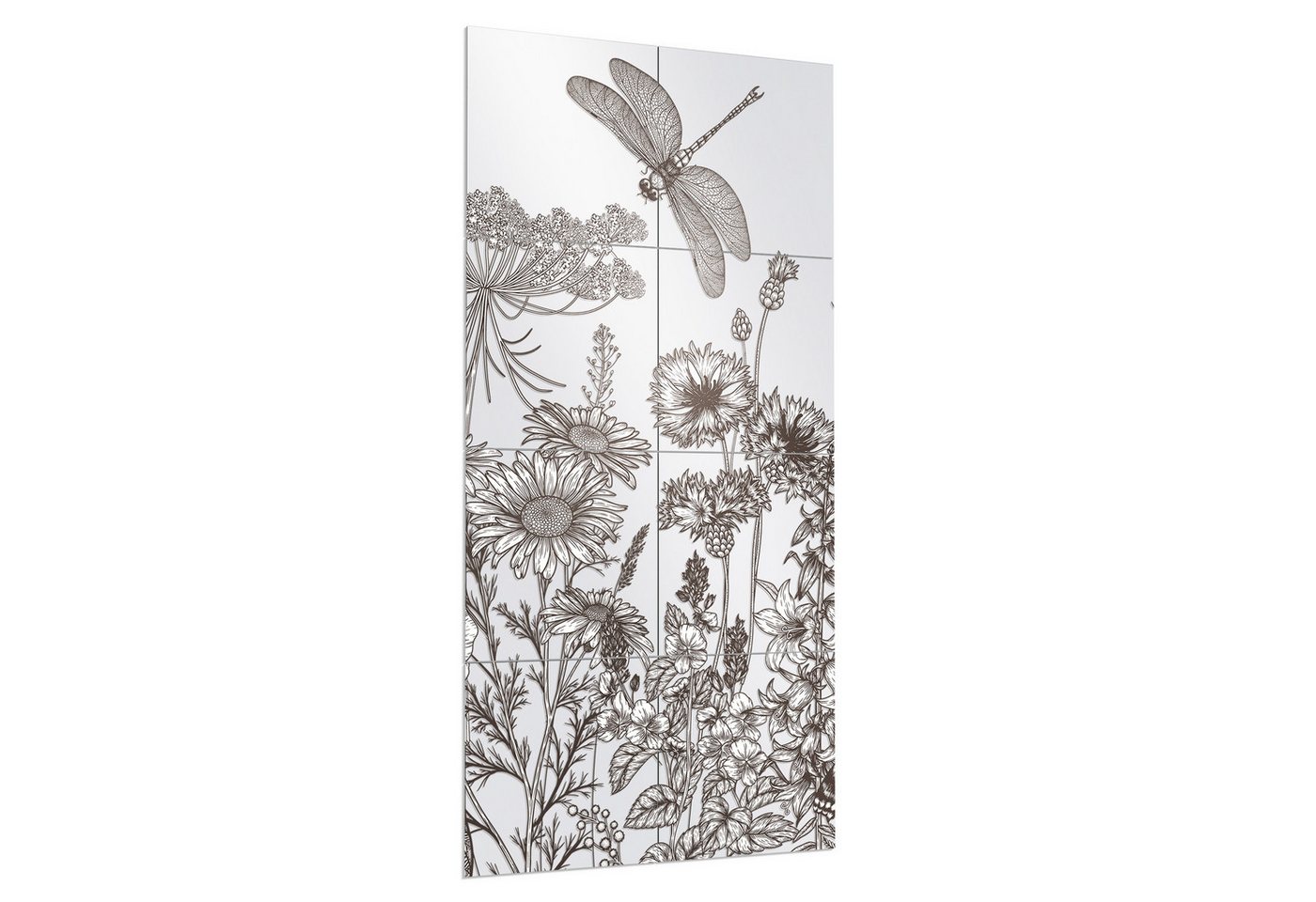 DEQORI Wandspiegel 'Naturstudie in Tinte', Spiegelfliesen Puzzle Wand Spiegel Wohnzimmer Spiegelwand Flur groß DEQORI Wandspiegel 'Naturstudie in Tinte', Spiegelfliesen Puzzle Wand Spiegel Wohnzimmer Spiegelwand Flur groß von DEQORI