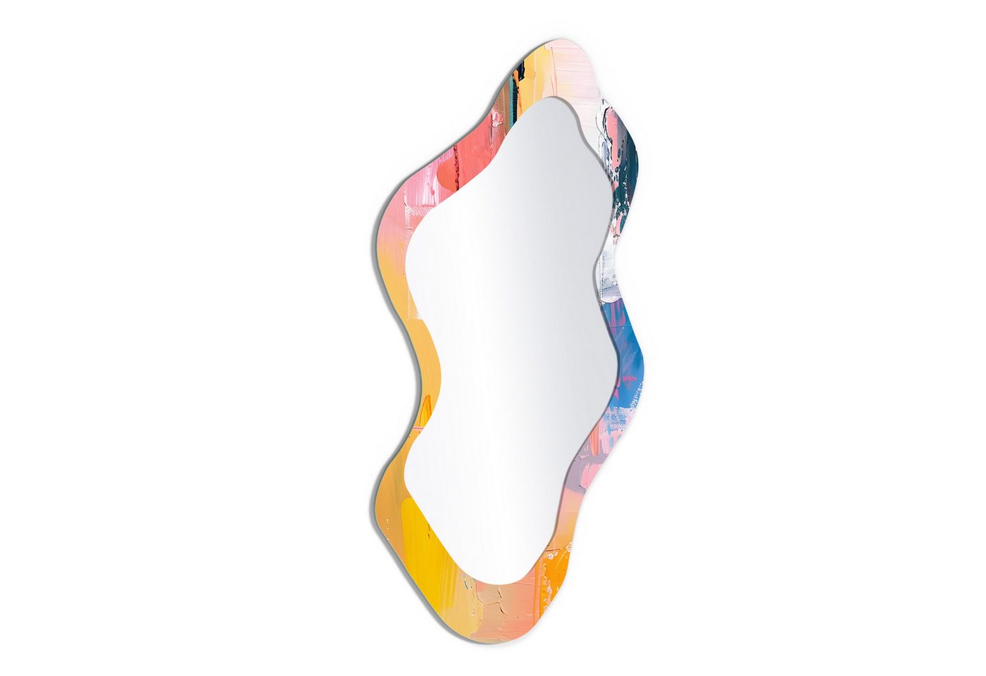 DEQORI Wandspiegel 'Pastell-Kollision', Spiegel organisch geformt selbstklebend Wand Wohnzimmer Flur groß XXL DEQORI Wandspiegel 'Pastell-Kollision', Spiegel organisch geformt selbstklebend Wand Wohnzimmer Flur groß XXL von DEQORI