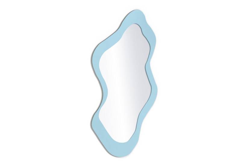 DEQORI Wandspiegel 'Pastellfarben - Cyan', Spiegel organisch geformt selbstklebend Wand Wohnzimmer Flur groß XXL von DEQORI