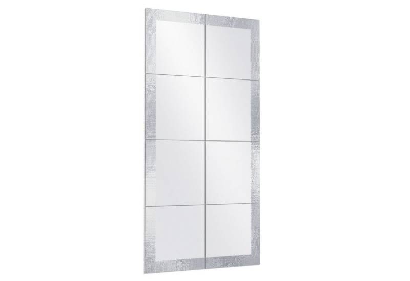DEQORI Wandspiegel 'Satiniertes Aluminium', Spiegelfliesen Puzzle Wand Spiegel Wohnzimmer Spiegelwand Flur groß von DEQORI
