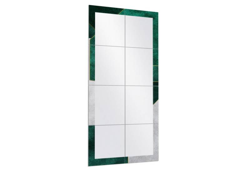 DEQORI Wandspiegel 'Smaragd-Geometrie', Spiegelfliesen Puzzle Wand Spiegel Wohnzimmer Spiegelwand Flur groß von DEQORI