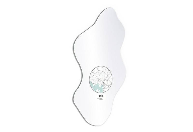 DEQORI Wandspiegel 'Stadtplan Oslo', Spiegel organisch geformt selbstklebend Wand Wohnzimmer Flur groß XXL von DEQORI