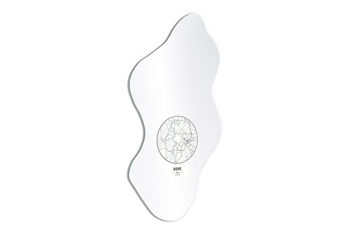 DEQORI Wandspiegel 'Stadtplan Rome', Spiegel organisch geformt selbstklebend Wand Wohnzimmer Flur groß XXL DEQORI Wandspiegel 'Stadtplan Rome', Spiegel organisch geformt selbstklebend Wand Wohnzimmer Flur groß XXL von DEQORI