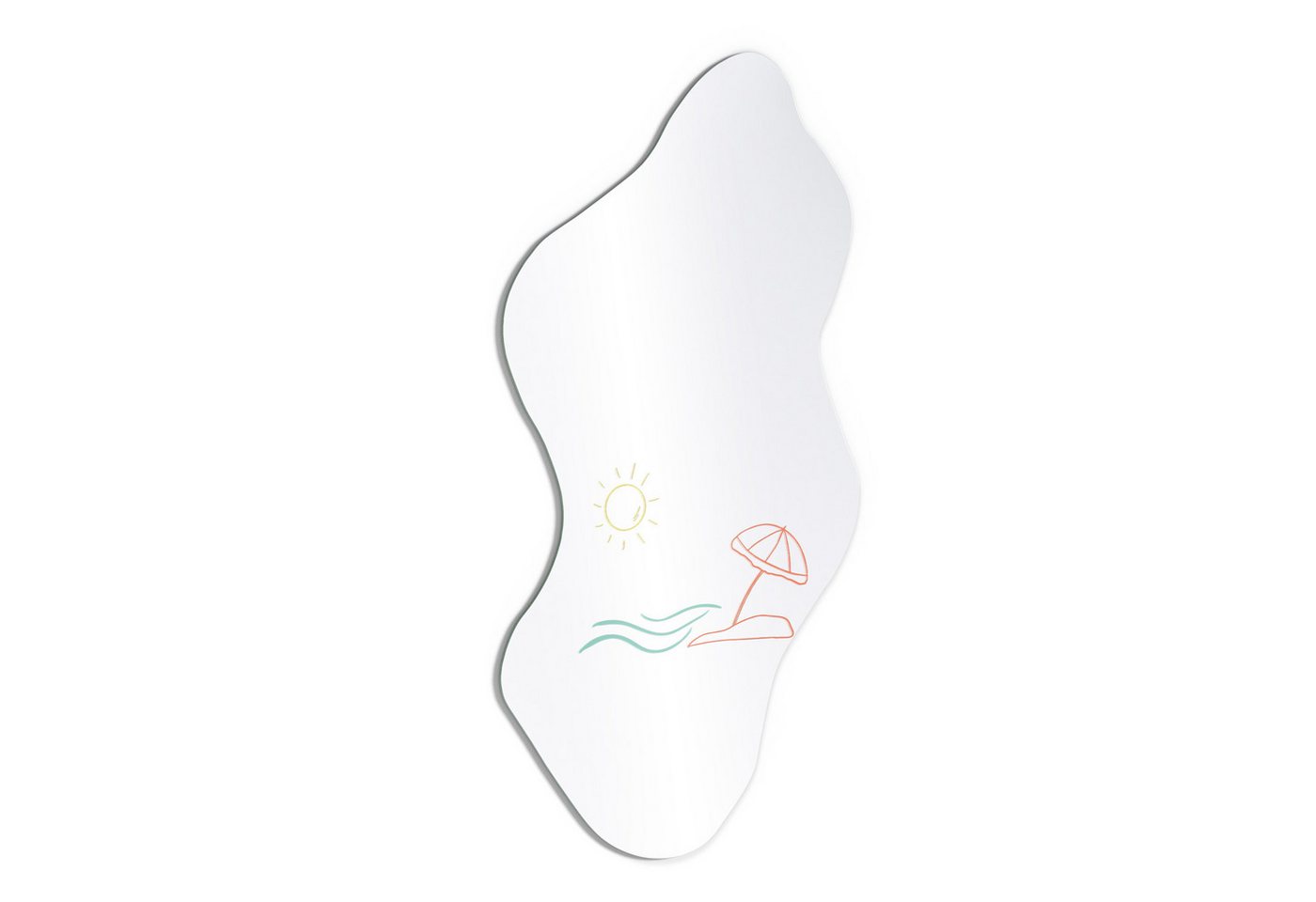 DEQORI Wandspiegel 'Urlaub in Linien', Spiegel organisch geformt selbstklebend Wand Wohnzimmer Flur groß XXL DEQORI Wandspiegel 'Urlaub in Linien', Spiegel organisch geformt selbstklebend Wand Wohnzimmer Flur groß XXL von DEQORI