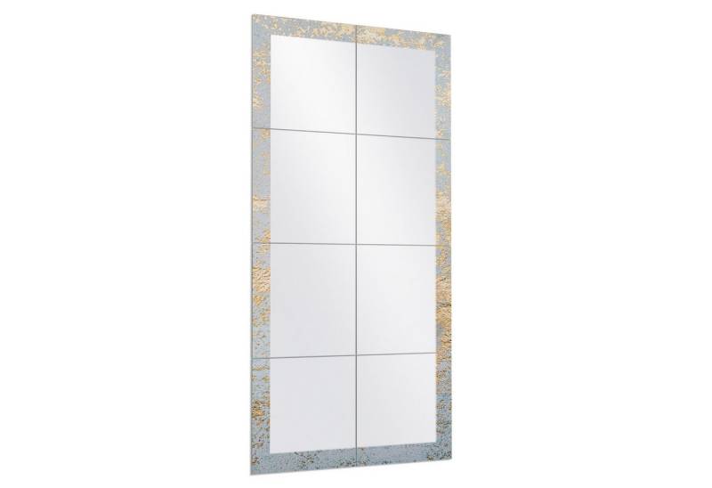 DEQORI Wandspiegel 'Wand mit Gold-Struktur', Spiegelfliesen Puzzle Wand Spiegel Wohnzimmer Spiegelwand Flur groß von DEQORI