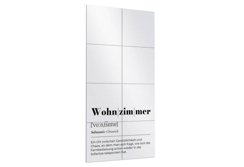 DEQORI Wandspiegel 'Wohnzimmer - Definition', Spiegelfliesen Puzzle Wand Spiegel Wohnzimmer Spiegelwand Flur groß DEQORI Wandspiegel 'Wohnzimmer - Definition', Spiegelfliesen Puzzle Wand Spiegel Wohnzimmer Spiegelwand Flur groß von DEQORI