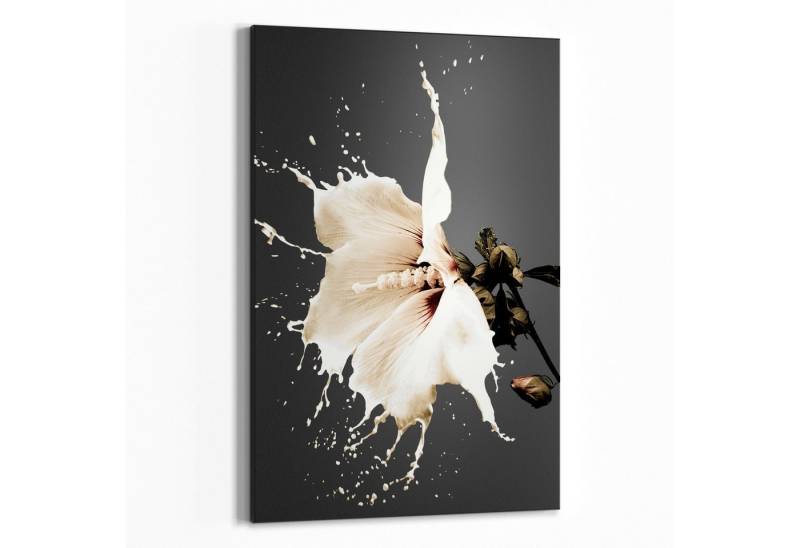 DEQORI Wandtafel 'Milchige Blüte', (1-tlg), Metall Kreidetafel bedruckt Schreibtafel modern Schiefertafel Tafel von DEQORI